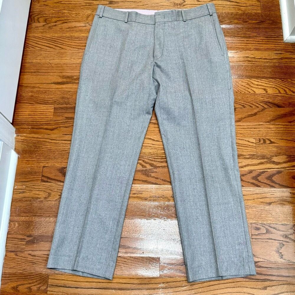 Incotex Inside Ivory Micro Stripe wool Dress Pants. Grey. Size 36.